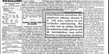 Sosialisti-lehti, 9.1.1918, Kansalliskirjaston digitaaliset aineistot.