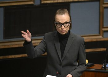 Vasemmistoliiton puheenjohtaja Minja Koskela pitää pääministeri Petteri Orpon puheita ”trumpilaisina”.