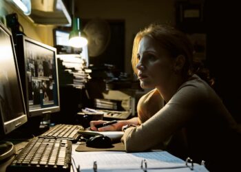 CIA-virkailija Maya (Jessica Chastain) työnsä ääressä tosipohjaisessa poliittisessa jännitys- ja toimintadraamassa Zero Dark Thirty.