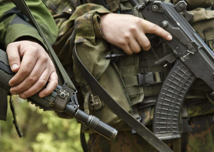 Sotilaita Hangon Syndalenissa 6. kesäkuuta Naton Baltops-sotaharjoituksessa.
