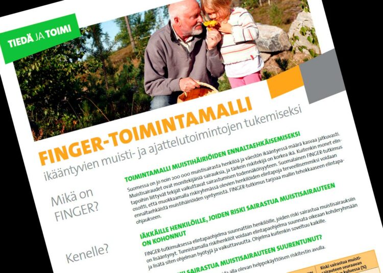 FINGER-toimintamalli on nyt julkaistu kätevänä kaksisivuisena korttina, jonka voi tulostaa THL:n nettisivuilta.