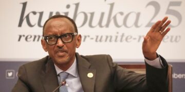 Presidentti Paul Kagame puhui lehdistötilaisuudessa huhtikuussa Ruandan 25 vuoden takaisen kansanmurhan alkamisen vuosipäivänä.