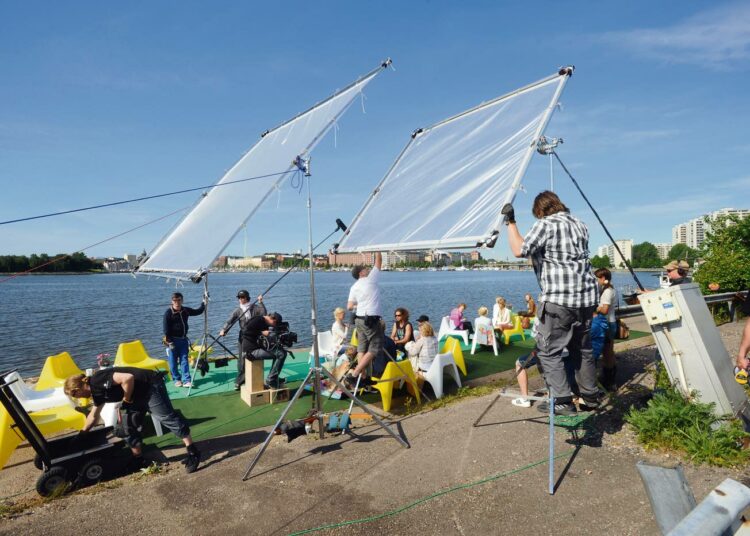 Helsingin Kalasataman eteläisin kärki on tuulinen, mutta kuvauksellinen paikka.