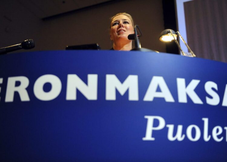 Valtiovarainministeri Jutta Urpilainen puhui keskiviikkona Veronmaksajien keskusliiton tilaisuudessa Helsingissä.