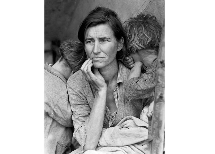 Dorothea Langen valokuva Siirtolaisäiti (1936).