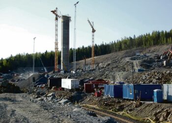 Keljonlahden voimalatyömaata toukokuussa 2008.