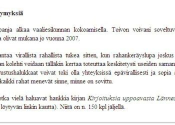 Antakaa rahaa tiskin alta, pyytää Jussi Halla-aho. Kuva Halla-ahon blogista.
