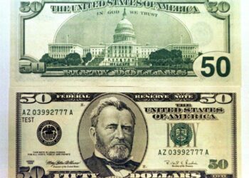 Viidenkymmenen dollarin seteliä koristaa Yhdysvaltain sisällissodan sankari, kenraali Ulysses Grant, joka oli presidenttinä 1869-77.