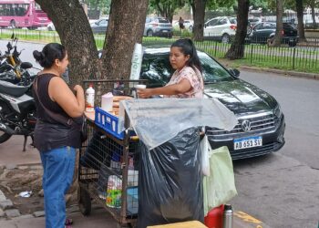 Nainen myy kahvia, keksejä ja makeisia epävirallisessa kojussa julkisen Marie Curie -sairaalan edessä Buenos Airesin Caballiton kaupunginosassa. Kyseessä on yksi lukuisista itse luoduista toimeentulon muodoista maassa, joka ei ole luonut pysyviä työpaikkoja 15 vuoteen.