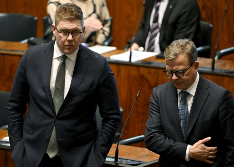 SDP:n puheenjohtaja Antti Lindtman ja pääministeri Petteri Orpo.