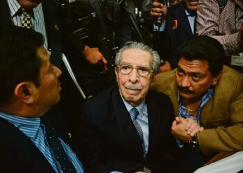 Ex-diktaattori Efraín Ríos Montt tuomion lukemisen jälkeen viime viikon perjantaina.