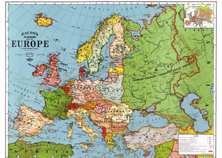 Tältä näytti Euroopan kartta vuonna 1923.