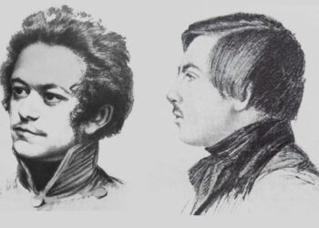 Karl Marx 17-vuotiaana ylioppilaana vuonna 1835 (vasemmalla) ja Friedrich Engels 19-vuotiaana vuonna 1839 .