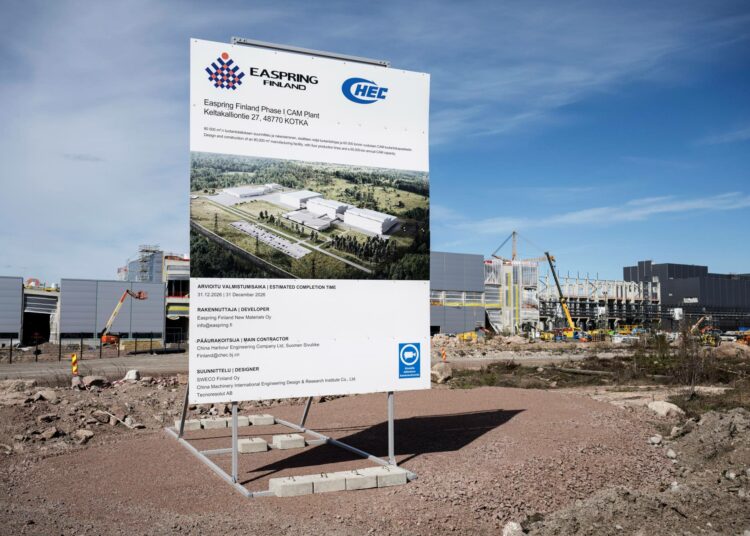 Kotkaan rakennetaan akkumateriaalitehdasta.