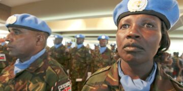 Kenialaiset YK:n rauhanturvaajat kuvattiin Nairobissa kansainvälisenä YK:n rauhanturvaajien päivänä vuonna 2010.