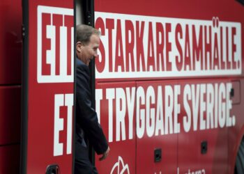 Pääministeri Stefan Löfven vaalitilaisuudessa Gävlessä viime viikolla.