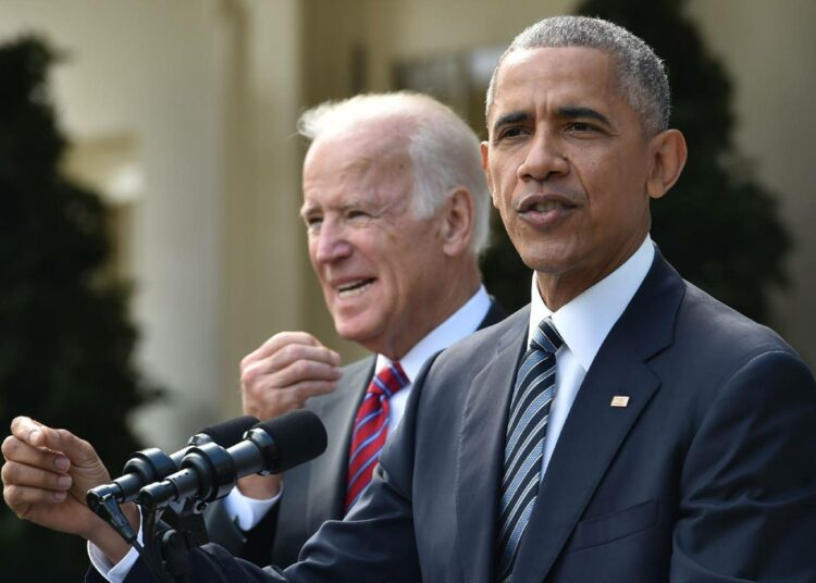 Vuonna 2016 presidentti Barack Obama ja varapresidentti Joe Biden puhuivat yleisölle ensimmäistä kertaa Trumpin vaalivoiton jälkeen.