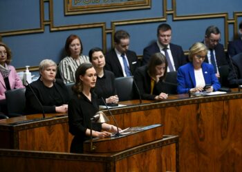 Pääministeri Sanna Marin avasi Nato-päätöksen käsittelyn.