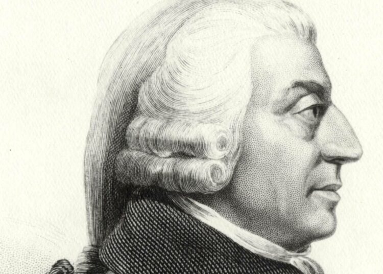 Adam Smith käytti näkymättömän käden käsitettä kolme kertaa, muun muassa astronomian historiaa käsittelevässä kirjassa.