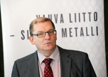 Metalliliiton puheenjohtaja Riku Aalto.