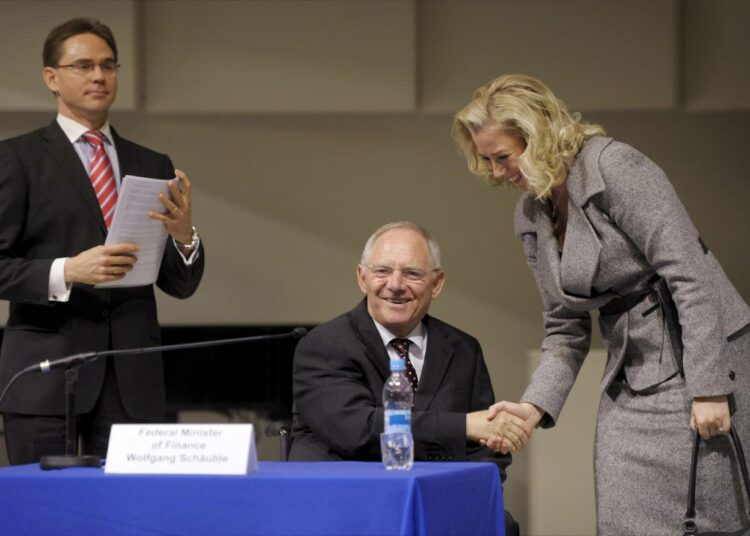 Jyrki Katainen Wolfgang Schäuble ja Jutta Urpilainen visioivat Eurooppaa maanantaina Tampereella.