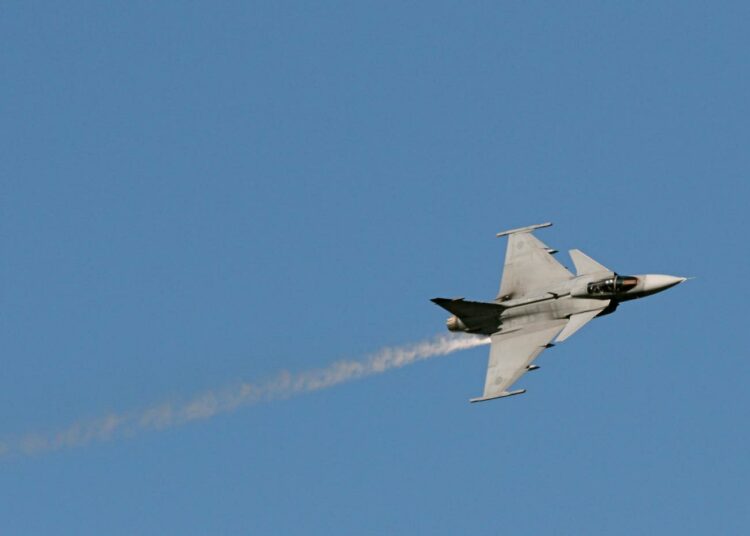 Ruotsi on väkilukuun verrattuna maailman suurin asekauppias. Vientituotteisiin kuuluu JAS Gripen -taistelukone.