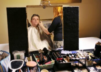 Perussuomalaisten puheenjohtaja Timo Soini valmistautui TV1:n vaalitenttiin Tampereen Raatihuoneella maaliskuun lopulla.