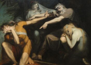 Oidipus kiroaa poikansa Henry Fuselin maalauksessa.